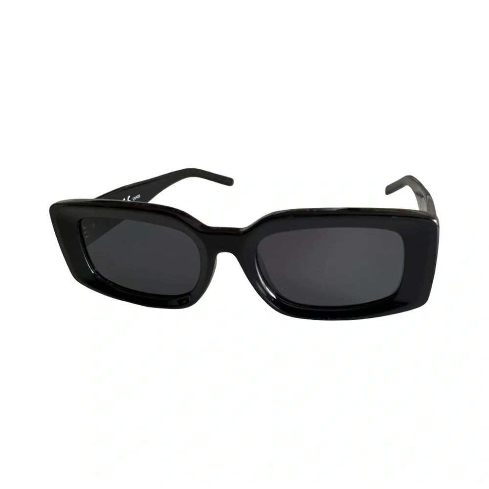 SOJOS Black Rectangle Sunglasses Star Detail Retro Y2K UV400